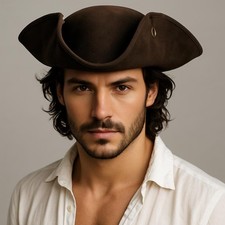 Dreispitz Piratenhut Braun