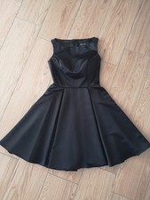 Magic Nights Damen Abendkleid, Cocktailkleid, Atlas, schwarz, Gr. 38