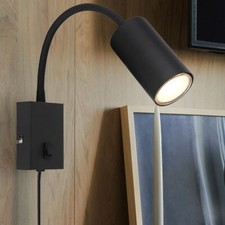 Wandleuchte Wohnzimmerlampe Leseleuchte Spotlampe flexibel verstellbar schwarz