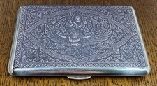 Außergewöhnlich feines hochwertiges Silber & Niello Zigarettenetui Thai Thailand STERLING