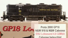 Proto 2000, GP18 N&W 918 mit Caboose, OVP, H0, ESU-Sound, Preisvorschlag