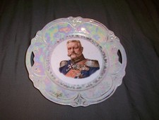 Patriotischer " Hindenburg " Obstteller , irisierend ca. 1914 - 18 !