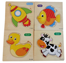 4Stk. Holzpuzzle für Kinder