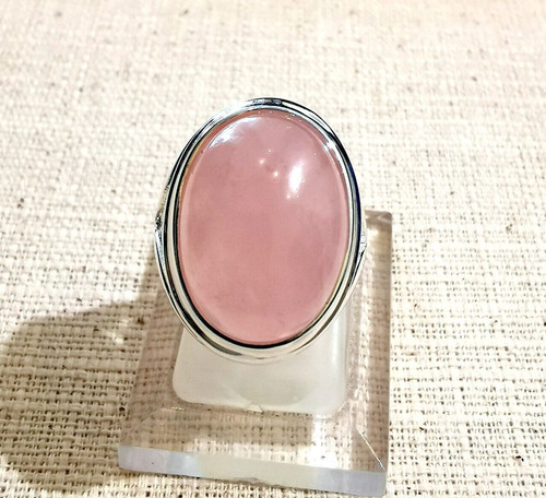 Ring mit rosenquarz 925er - ring,