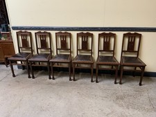 6 antike Jugendstil Stühle mit Lederbezug  - Lieferung möglich!