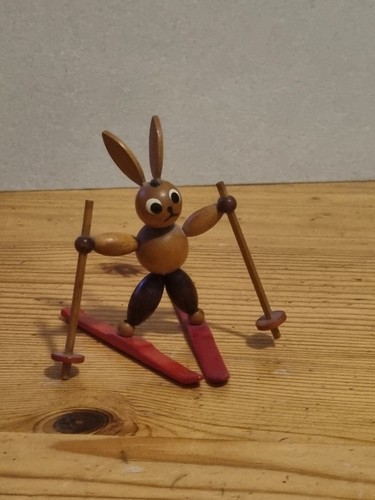 Erzgebirge volkskunst ski hase - ski,