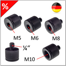 1 x Adapterschraube 1/4" auf M5 / M6 / M8 / M 10 / Gewindeadapter aus Aluminium
