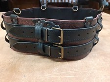 Mytholon Luthor Doppelgürtel floral Leder Rot L/XL Larp Mittelalter #18323