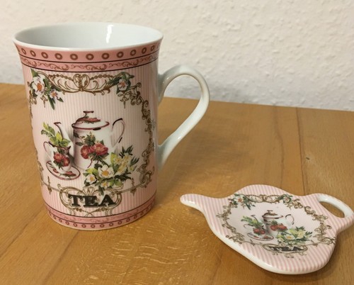 Teetasse mit teebeutelablage - teetasse,
