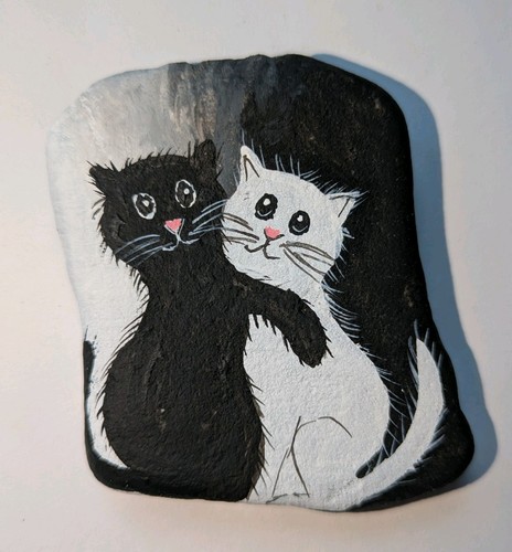 Bemalter stein katzen - bemalter,