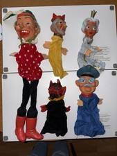 6x Vintage Handpuppen