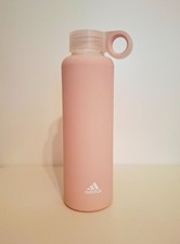 ADIDAS Trinkflasche Flasche - Glas mit Bezug - rosa - 410ml - NEU !