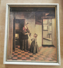 Bild Pieter de Hooch, Kunstdruck Frau mit Kind in der Speisekammer, 23 x 20,5 cm