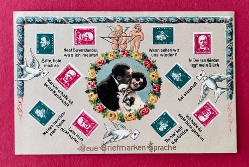1910 briefmarken sprache - ak, um