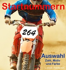3x Startnummer 10cm Motorrad