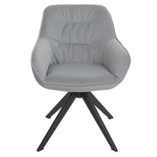 B-Ware Esszimmerstuhl MCW-K28, mit Armlehne, drehbar, Stoff/Textil hellgrau