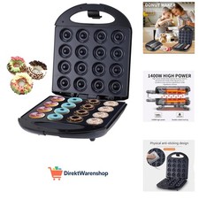 1400W Donut Maker, Mini-Donut-Maker für 16 Mini-Donuts, Antihaftbeschichtung,...