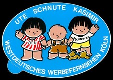 Werbe Aufkleber - Westdeutsches Werbefernsehen Köln Ute Schnute - 12x8cm - 80er