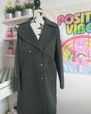 PULL & BEAR ☆ MANTEL ☆ L ☆ KHAKI ☆ GRÜN ☆ MILITARY ☆ WOLLE ☆ ARMY ☆ WOLLMANTEL ☆
