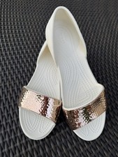 Crocs Sandalen, (Iconic Comfort) Größe 36-37 (W6), Weiß, Gold, selten! 