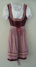 DISTLER wunderschönes  Trachtenkleid Dirndl 3 Teile Gr. 38, kirschrot gepunktet