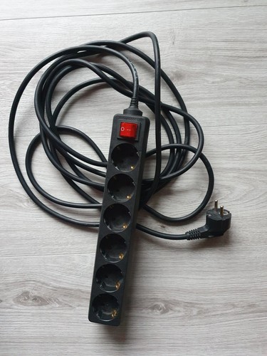 Steckerleiste fach schwarz - steckerleiste, 6-fach,