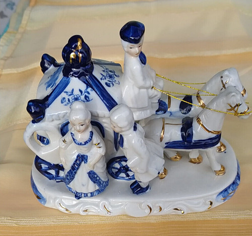 Porzellanfigur kutsche barock - porzellanfigur,