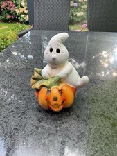 Halloween Windlicht Teelichthalter Kürbis Gespenst Geist Kürbiskopf Deko Figur