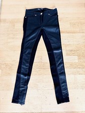Versace Damen Damenhose Gr. 26 34/36 XS/S Schwarz Wetlook *TOP Jeans Skinny Gold