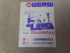 Wersi Bauanleitung BA 481 WM II Begleitautomat (3. Auflage)