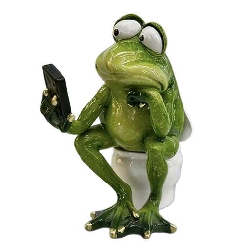Froschfigur mit toilette - froschfigur, und