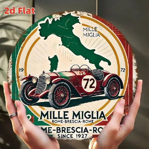 Blechschild rund mille miglia - blechschild,