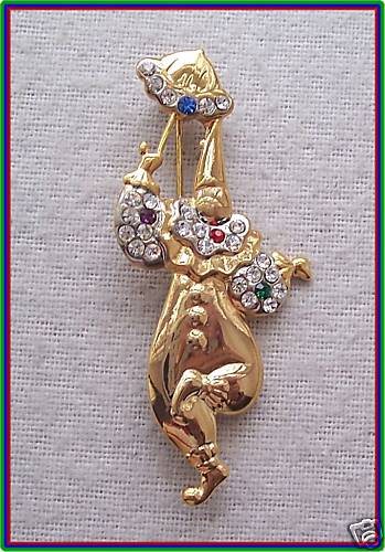 Brosche clown mit schirm neu - clown,