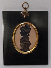 Gerahmte Silhouette Porträt einer Dame aus dem 19. Jahrhundert