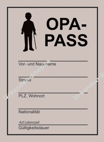 Opa pass ausweis opi - ausweis,,