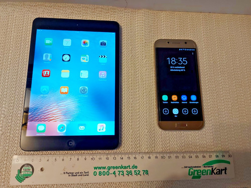 Apple pad mini und samsung - pad,