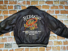 *REDSKINS VINTAGE LEDERJACKE*DRAGON TEDDY BY RDS*AUBERGINE*GR: XL*TIP TOP
