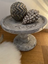 Steingut Beton Plateau Sockel Schale Etagere Shabby Impressionen Landhaus Deko