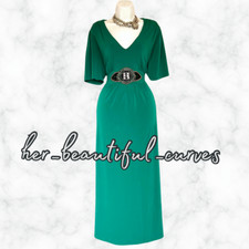 LILLY & ROSE PERLEN GRÜN JERSEY HOCHZEIT ANLASS ABEND PARTY KLEID GR. 18 NEU