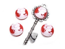 Cabochon als Gemme in rot 20