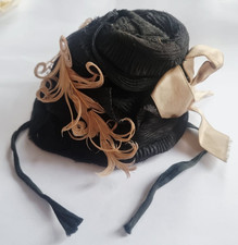 D0753 - Antiker Hut für Puppen - Handarbeit - um 1830 / 1840 - Biedermeier