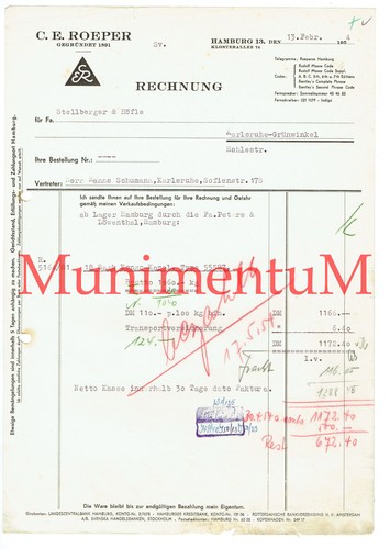 Roeper hamburg gegr 1891 - gegr.,