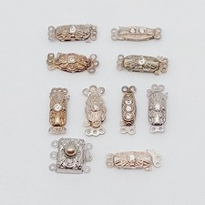 Perlenverschluss 835 Silber Ketten Verschluss 10 Stück NEU Kastenschloss #1