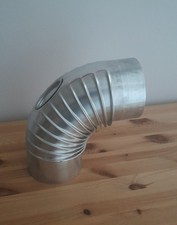 1 Aluminium 90° Bogen Prüföffnung 130‭ mm Alu Abgasbogen Rauchrohr-Bogen