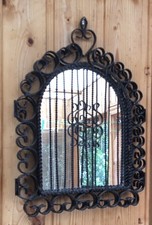 Wandspiegel Landhausstil Spiegelfenster Metall Spiegel Fensterläden