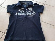 Polo Shirt kurzarm Damen, Kragen, text./bestickt, blau/weiß/beige, M/L, HV