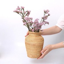 Rattan-Vase im Retro-Stil