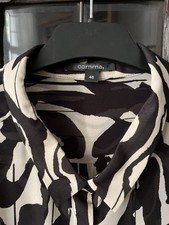 Comma Schlupfbluse Longbluse  Gr. 46 schwarz beige semitransparent NEU