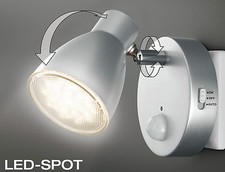 LED Nachtlicht Stecker Silber Bewegungsmelder Automatik on/off 2635-14 Trango 