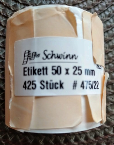 Schwinn etiketten 50x25 - schwinn, mm